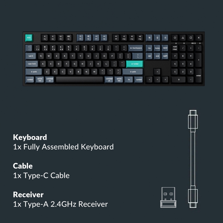 Keychron B36 langaton näppäimistö, musta – 4