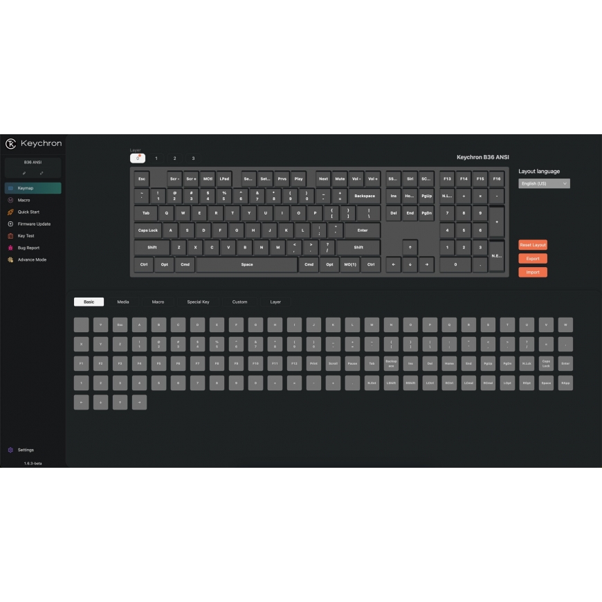 Keychron B36 langaton näppäimistö, musta – 5