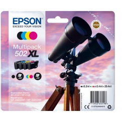 Epson 502XL tindikassett 1 tk Originaal High (XL) Yield Must, Tsüaan, Magenta, Kollane