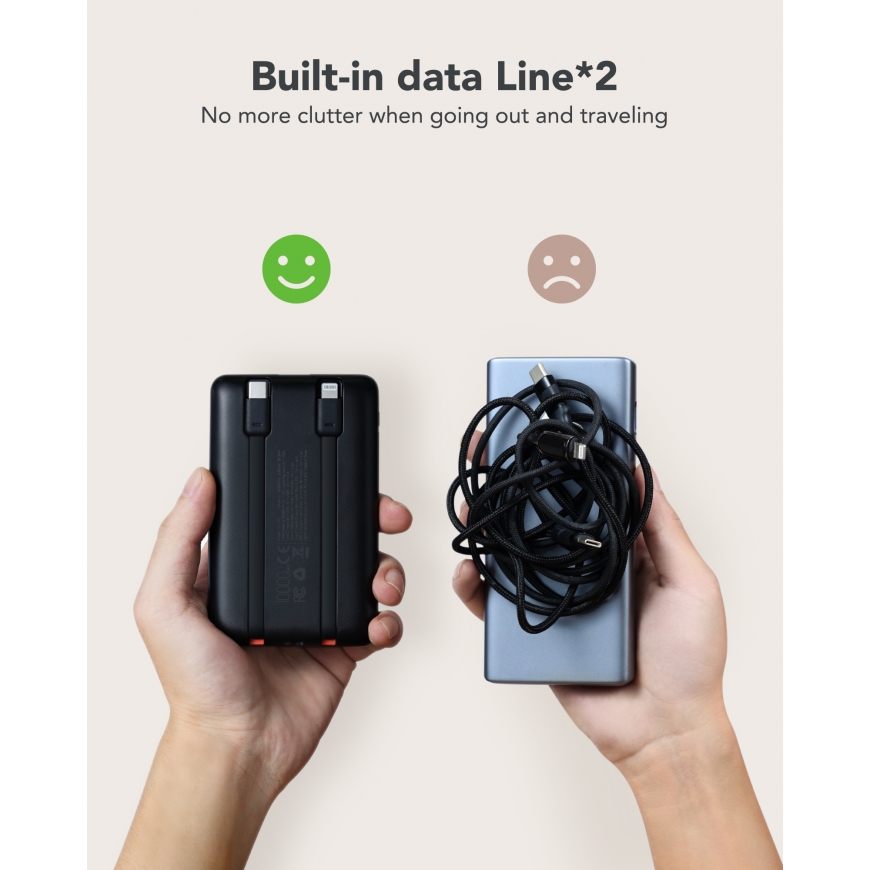 VEGER C11 ārējais akumulators Litija polimērs (LiPo) 10000 mAh Melns – 5