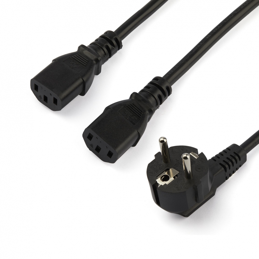 StarTech.com PXT101YEU2M кабель питания Черный 2 m CEE7/7 2 x разъем C13