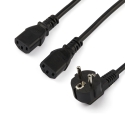 StarTech.com PXT101YEU2M maitinimo kabelis Juoda 2 m CEE7/7 2 x C13 šakotuvas