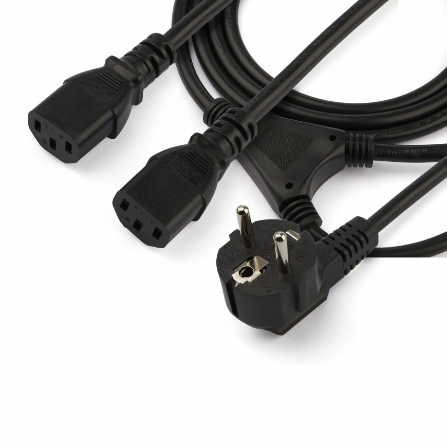 StarTech.com PXT101YEU2M toitekaabel Must 2 m CEE7/7 2 x C13 pistikut – 4