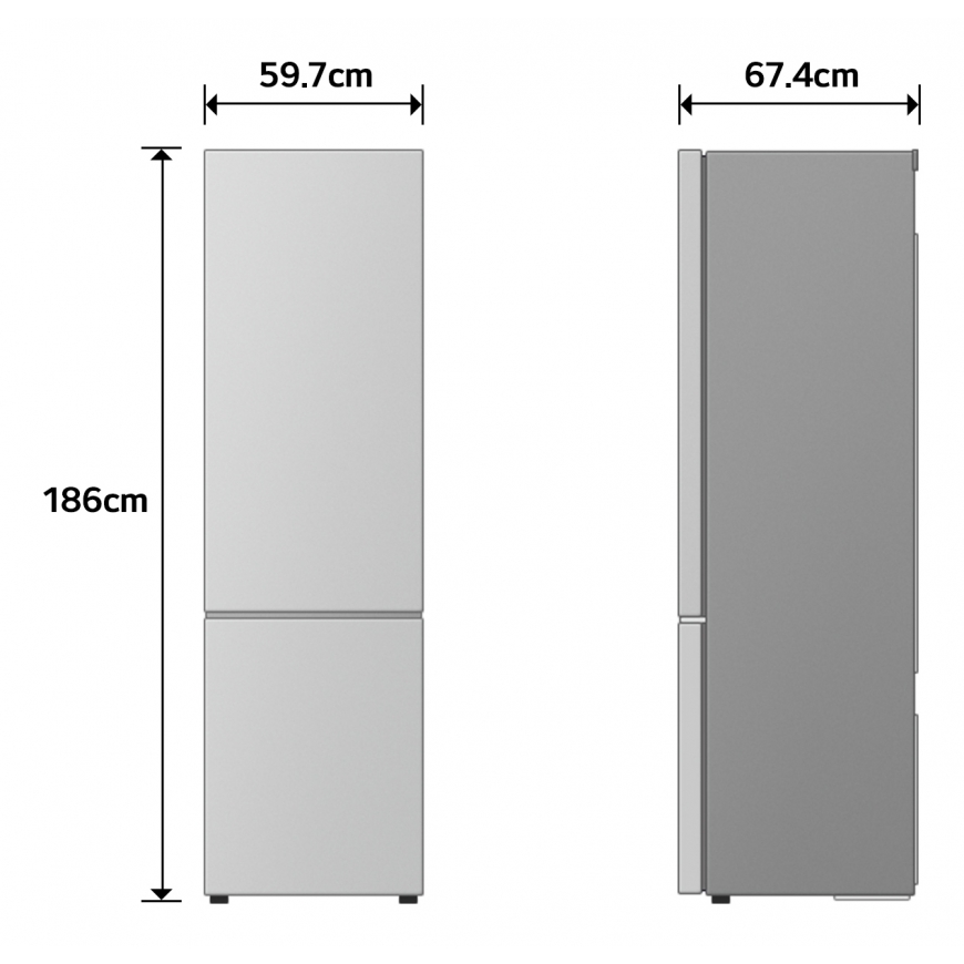 LG GBBS514CPY Vapaasti seisova 333 L Hopea – 3