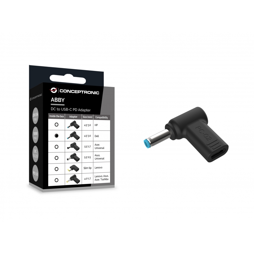 Conceptronic ABBY15PC02 kannettavan tietokoneen lisävaruste Kannettavan tietokoneen virtajohdon pää – 3