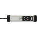 Brennenstuhl 1391030400 power extension 1.8 m 4 AC outlet(s) Indoor Black, Silver