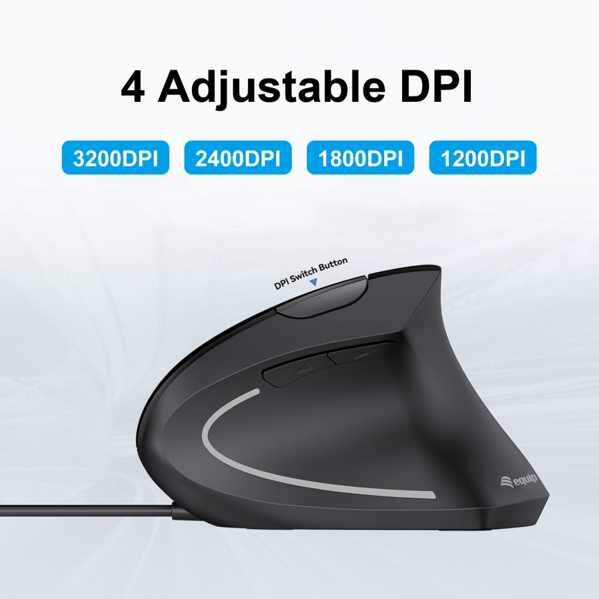 Equip 245118 pele Universāls Labā roka USB Type-A Optisks 3200 DPI – 5