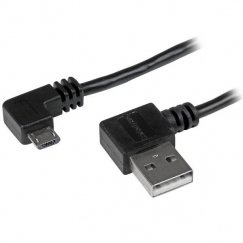 StarTech.com USB2AUB2RA1M USB-kaapeli USB 2.0 1 m USB A Micro-USB B Musta