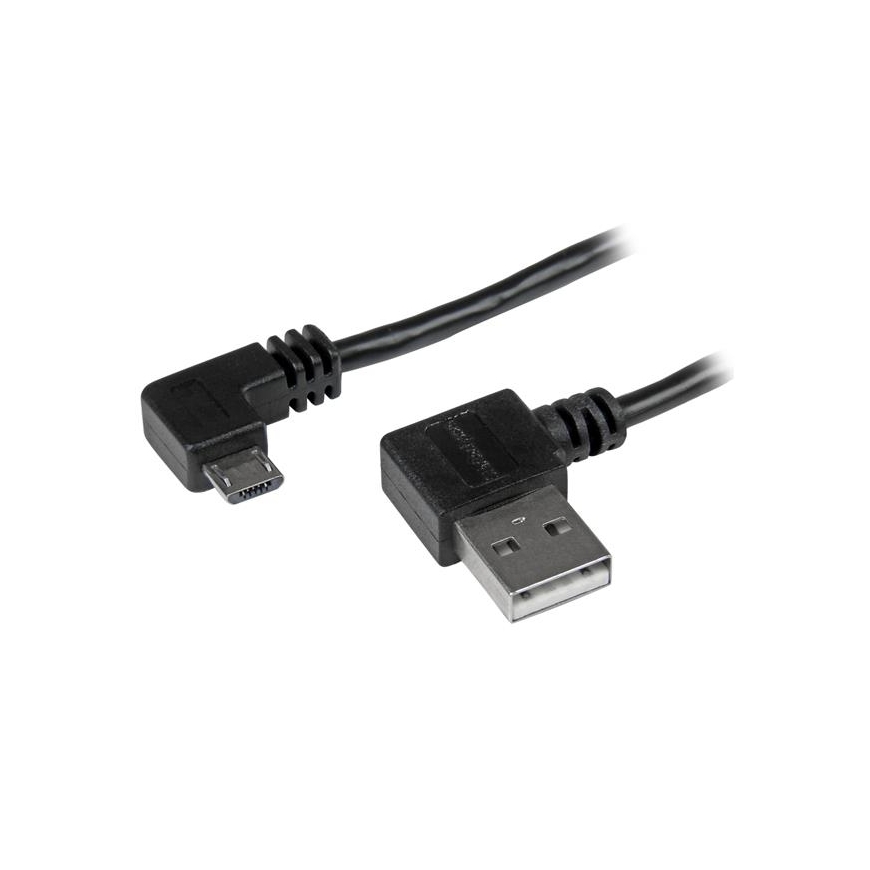 StarTech.com USB2AUB2RA1M USB kabelis USB 2.0 1 m USB A Micro-USB B Melns