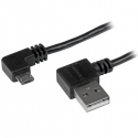 StarTech.com USB2AUB2RA1M USB-kaapeli USB 2.0 1 m USB A Micro-USB B Musta
