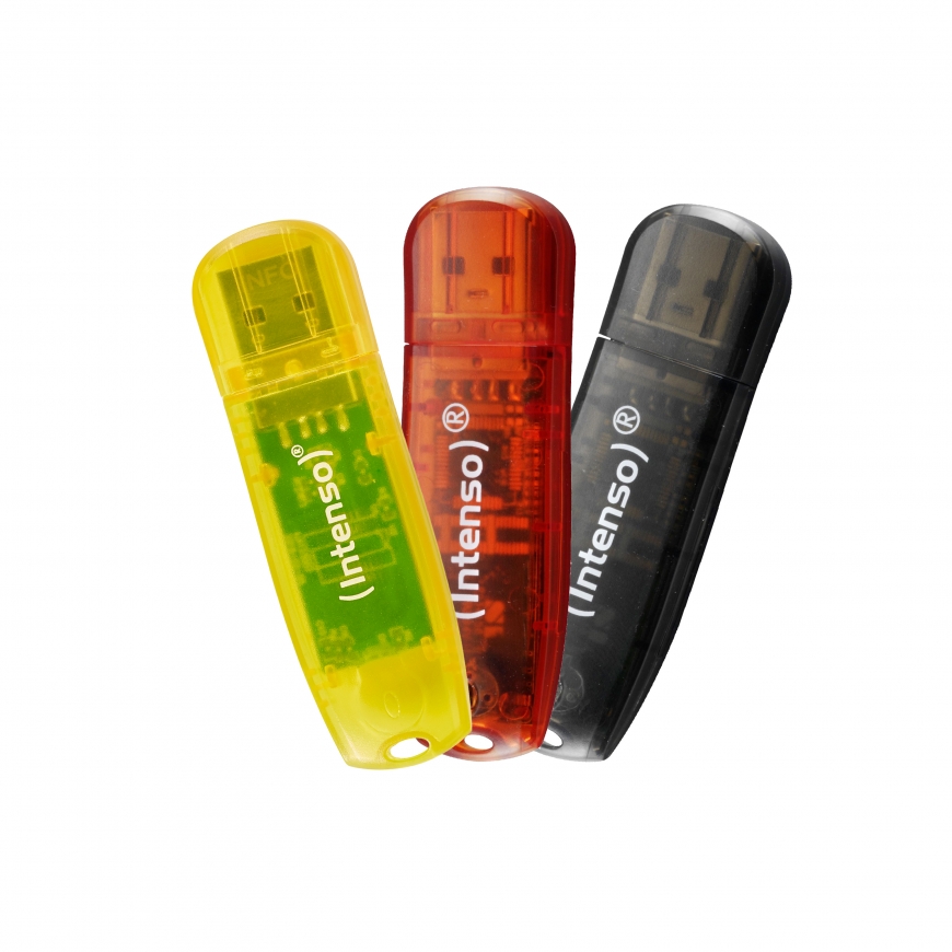 Intenso Rainbow 3x32GB Yellow/Red/Black USB флеш накопитель USB тип-A 2.0 Прозрачный