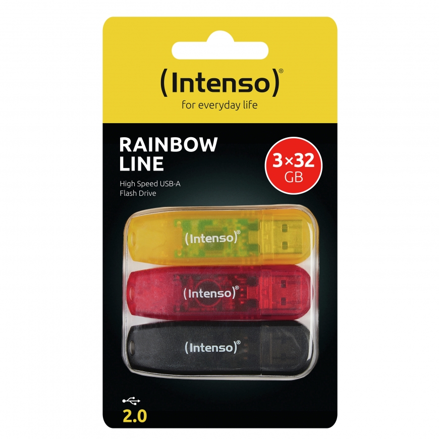 Intenso Rainbow 3x32GB Yellow/Red/Black USB flash drive USB Type-A 2.0 Transparent – 4