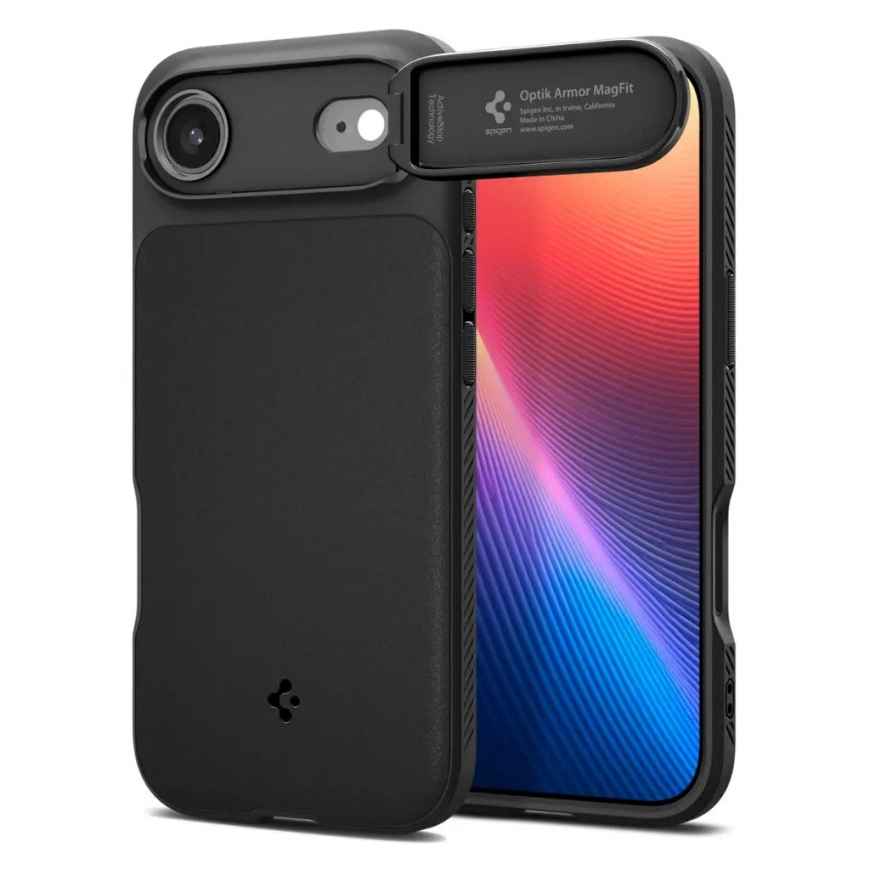 Spigen Optik Armor (MagFit) matkapuhelimen suojakotelo 16,5 cm (6.5") Suojus Musta