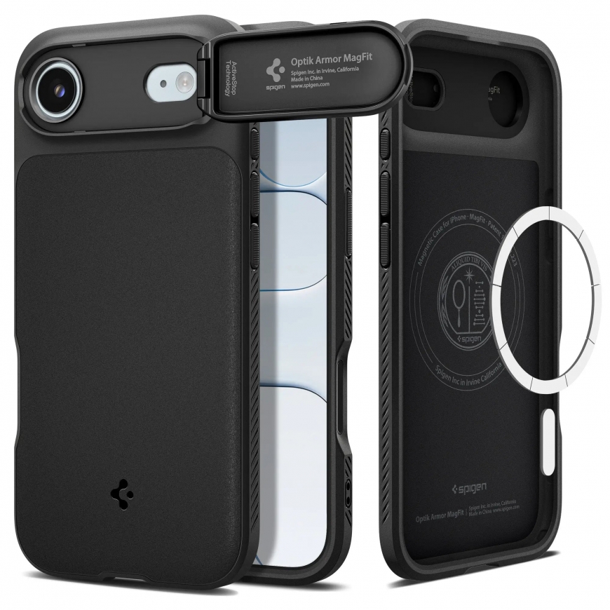 Spigen Optik Armor (MagFit) mobilo telefonu apvalks 16,5 cm (6.5") Aploksne Melns – 2