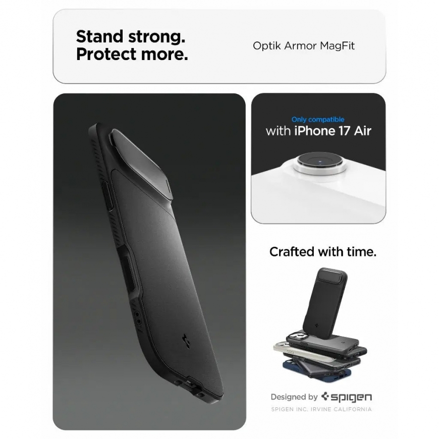 Spigen Optik Armor (MagFit) iPhone Air Case Black – 3