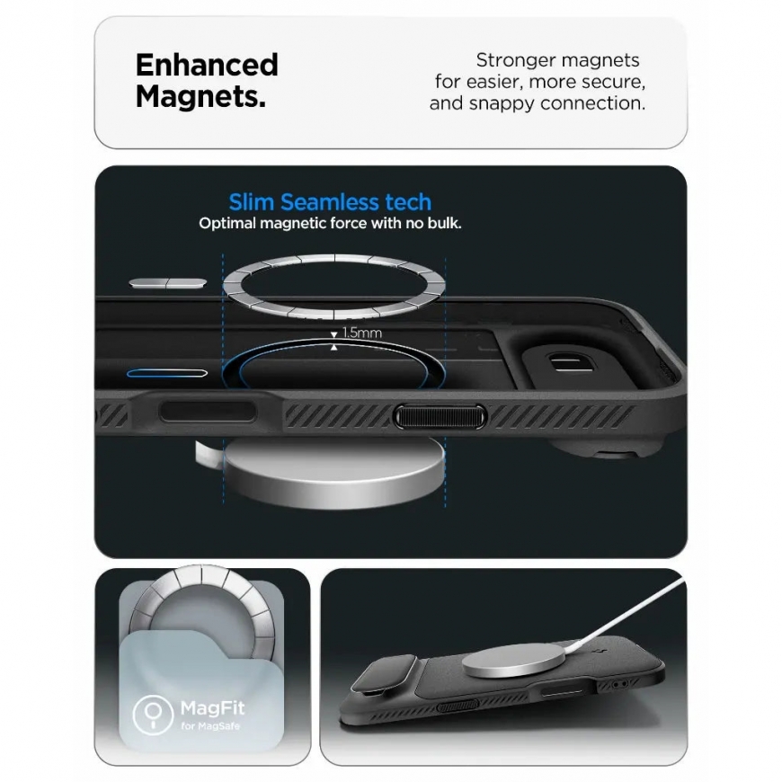 Spigen Optik Armor (MagFit) mobilo telefonu apvalks 16,5 cm (6.5") Aploksne Melns – 4