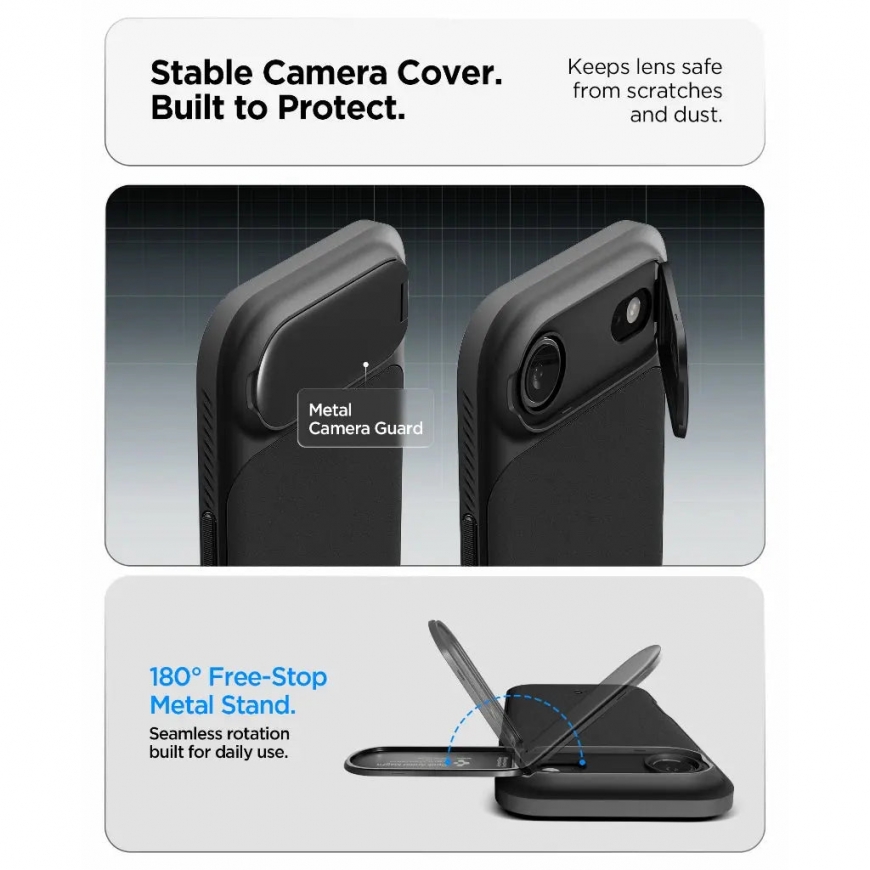 Spigen Optik Armor (MagFit) mobiliojo telefono dėklas 16,5 cm (6.5") Juoda – 5