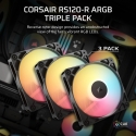Corsair RS120-R ARGB Tietokonekotelo Tuuletin 12 cm Musta 3 kpl Corsair RS120-R ARGB Tietokonekotelo Tuuletin 12 cm Musta 3 kpl