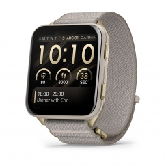 Garmin Venu X1 5,08 cm (2") AMOLED Digitaalne 448 x 486 pikslit Puutetundlik ekraan Kuld, Titaanium WiFi GPS (satelliit)
