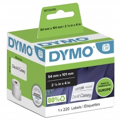 DYMO LW - Shipping / Name Badge Labels - 54 x 101 mm - S0722430 Белый Самоклеящаяся принтерная этике