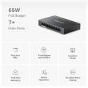 Mercusys MS108GP сетевой коммутатор Управляемый Gigabit Ethernet (10/100/1000) Питание по Ethernet (