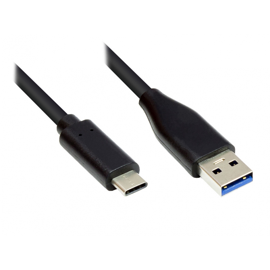 Alcasa GC-M0126 USB-kaapeli USB 3.2 Gen 1 (3.1 Gen 1) 0,5 m USB C USB A Musta
