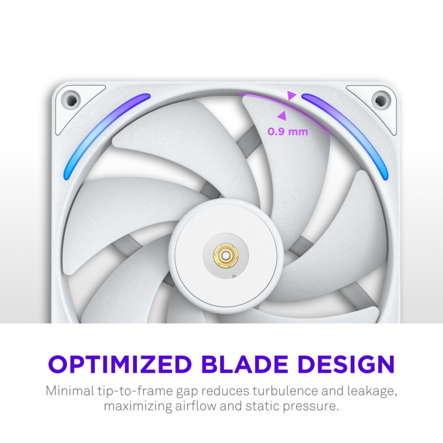 NZXT F280X Kompiuterio korpusui Ventiliatorius 14 cm Balta 1 vnt – 5