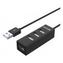 UNITEK Y-2140 interfeisa centrmezgls USB 2.0 Type-A 480 Mbit/s Melns