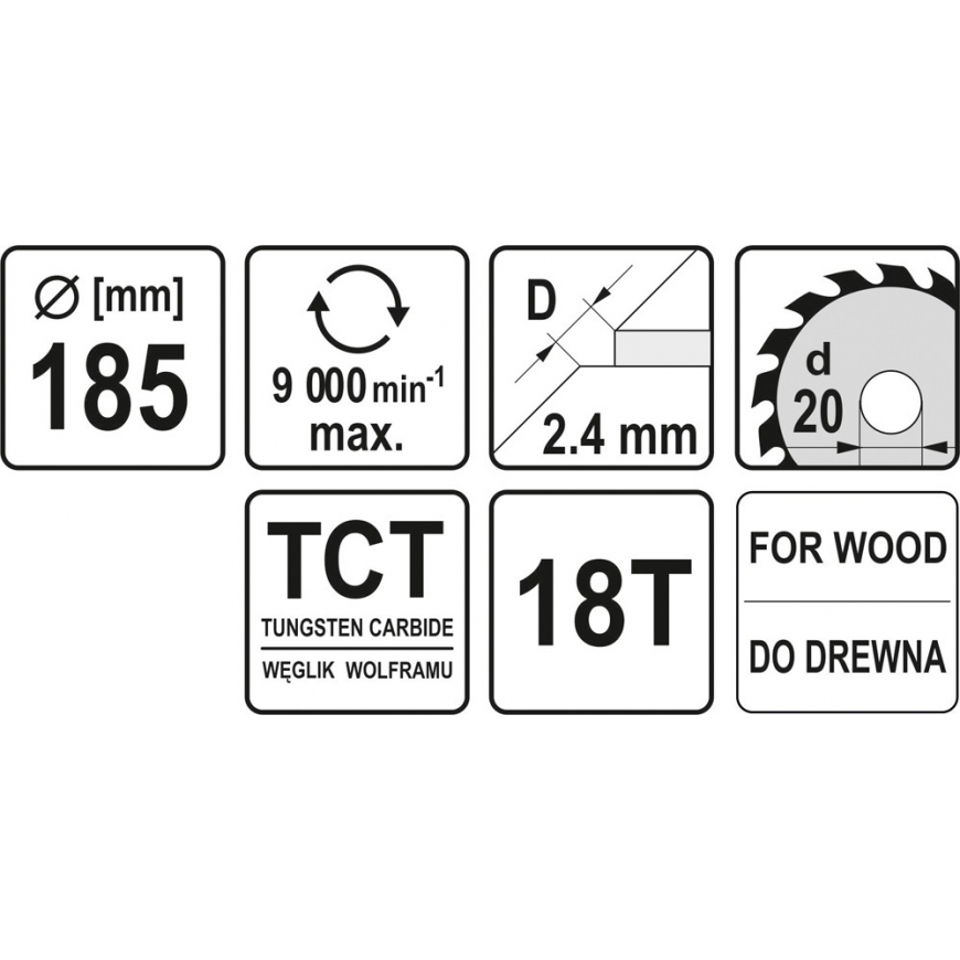 Yato YT-6063 pyörösahanterä 18,5 cm 1 kpl – 2