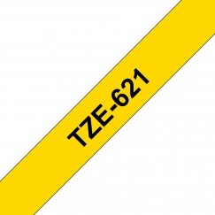 Brother TZE-621 markeerimisteip Must kollasel taustal