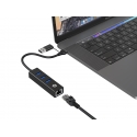 Conceptronic DONN07BA USB to Gigabit Network Adapter with 3-Port USB Hub, USB-A x 3, Wake-on-LAN, 2- Conceptronic DONN07BA USB to Gigabit Network Adapter with 3-Port USB Hub, USB-A x 3, Wake-on-LAN, 2-