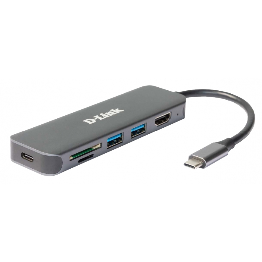 D-Link DUB-2327 док-станция для ноутбука Проводная USB Type-C Серый