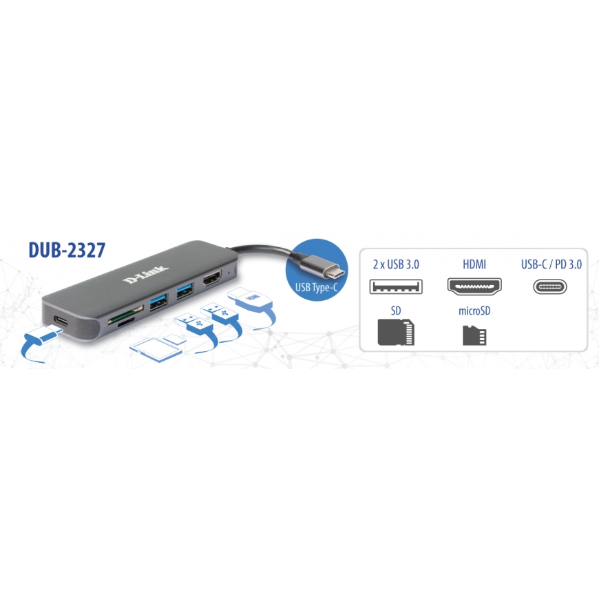 D-Link DUB-2327 док-станция для ноутбука Проводная USB Type-C Серый – 3