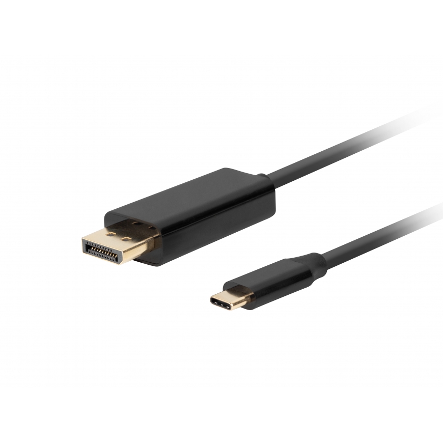 Lanberg CA-CMDP-10CU-0005-BK videokaapeli-adapteri 0,5 m USB Type-C DisplayPort Musta
