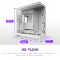NZXT H9 Flow Midi Tower Valkoinen NZXT H9 Flow Midi Tower Valkoinen