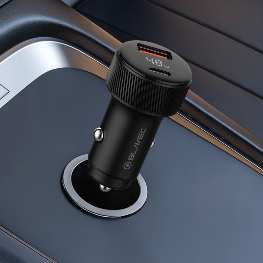 Blavec Car charger BS-04B-C Volt - USB + Type C - QC 3.0 18W PD – 4