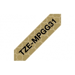 Brother TZE-MPGG31 markeerimisteip Must kuldsel taustal