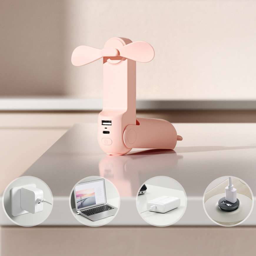 Jisulife Handheld Fan Life8 Portable USB Fan with Power Bank Fun – 2