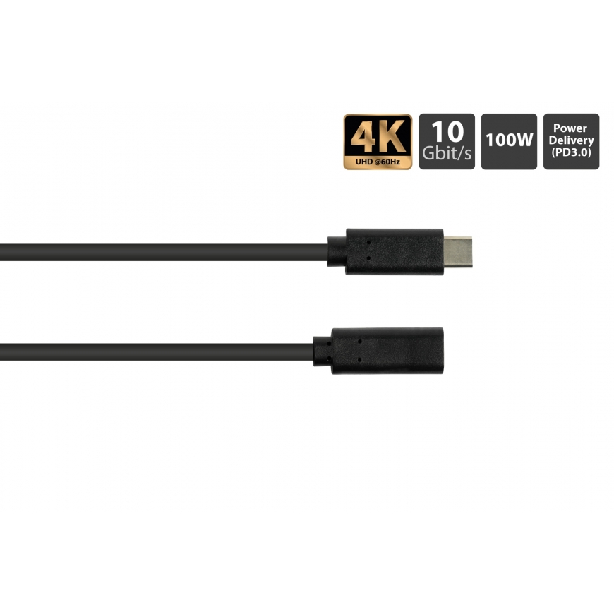 Alcasa 2831-CV005S USB кабель USB 3.2 Gen 2 (3.1 Gen 2) 0,5 m USB C Черный – 2