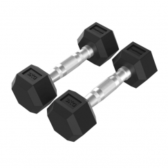Käsipainot TUNTURI Platinum Hex kuminen käsipaino, 2 x 3 kg