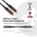 CLUB3D USB Gen 2 Type C Active Optical Cable A/V Unidirectional M/M 20 m/ 65.62 ft CLUB3D USB Gen 2 Type C Active Optical Cable A/V Unidirectional M/M 20 m/ 65.62 ft