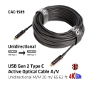 CLUB3D USB Gen 2 Type C Active Optical Cable A/V Unidirectional M/M 20 m/ 65.62 ft CLUB3D USB Gen 2 Type C Active Optical Cable A/V Unidirectional M/M 20 m/ 65.62 ft