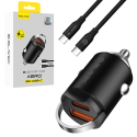 Blavec Car charger BS-02B-C Aero - USB + Type C - QC 3.0 18W PD Blavec Car charger BS-02B-C Aero - USB + Type C - QC 3.0 18W PD