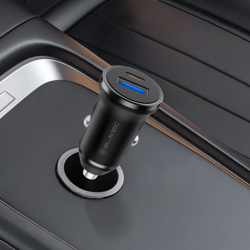 Blavec Car charger BS-01B-C Road - USB + Type C - QC 3.0 18W PD – 4