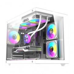 Корпус компьютера DarkFlash B275 PRO (белый) + 6 вентиляторов