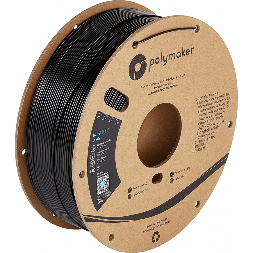 Polymaker PE01001 печатный материал для 3D-принтеров АБС-пластик Черный 1 kg