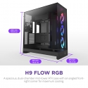 NZXT H9 Flow RGB Midi Tower Черный NZXT H9 Flow RGB Midi Tower Черный