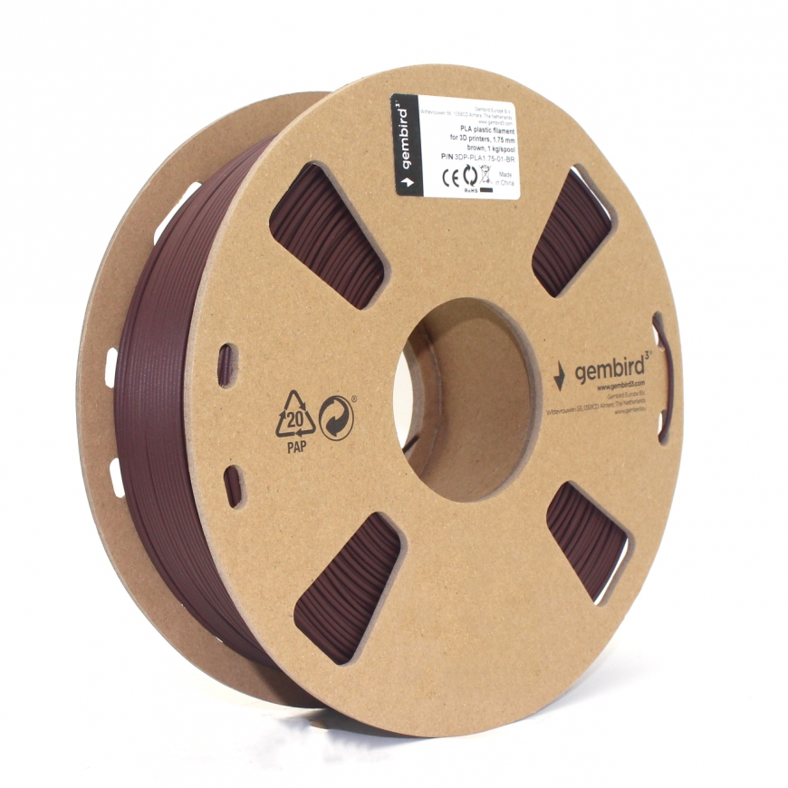 Gembird 3DP-PLA1.75-01-BR materjal 3D-printimiseks Polülaktiid (PLA) Pruun 1,4 kg – 2