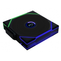 Lian Li Uni Fan TL WIRELESS LCD 140 REVERSE BLADE Kompiuterio korpusui Ventiliatorius 14 cm Juoda 1 vnt
