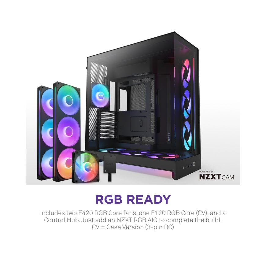 NZXT H9 Flow RGB+ Midi Tower Black – 3
